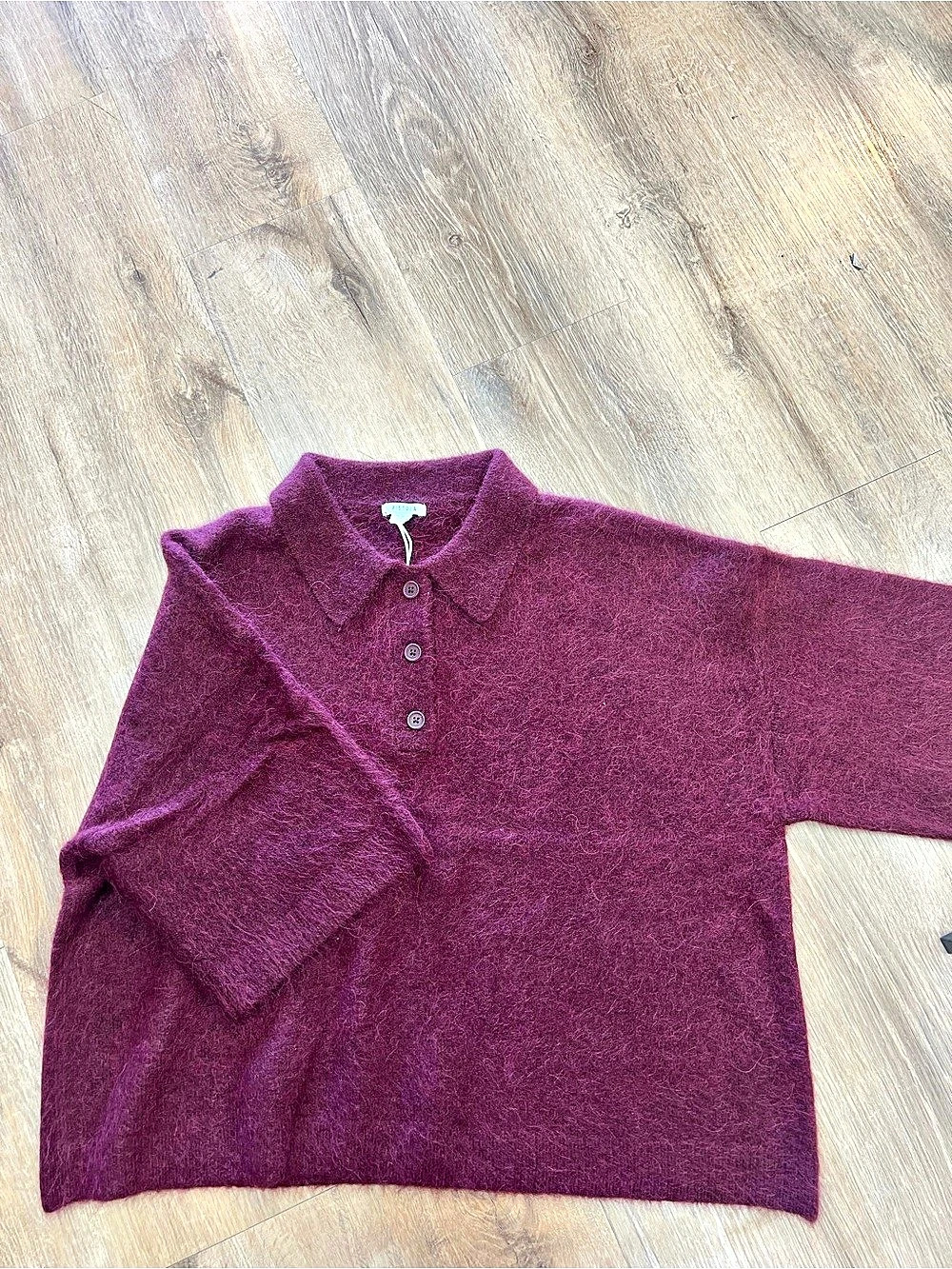 Pistola Nadya Short Sleeve Polo Sweater Purple Large